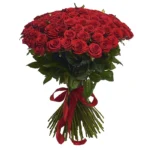 Букет из 101 алой розы премиум (70 см)